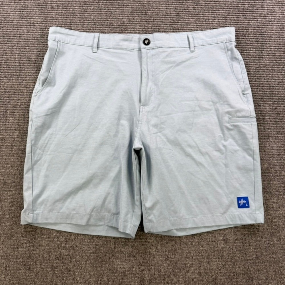 Guy Harvey Hybrid Performance Shorts Light Blue Mens 38 Fishing Hiking Outdoors